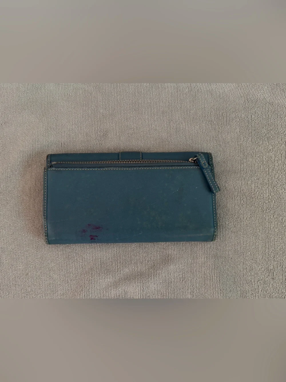 Vintage Coach Teal Leather Long Wallet